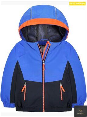Toddler Rain Jacket Water-Repellent Lightweight Hooded Windbreaker Boys Outwear